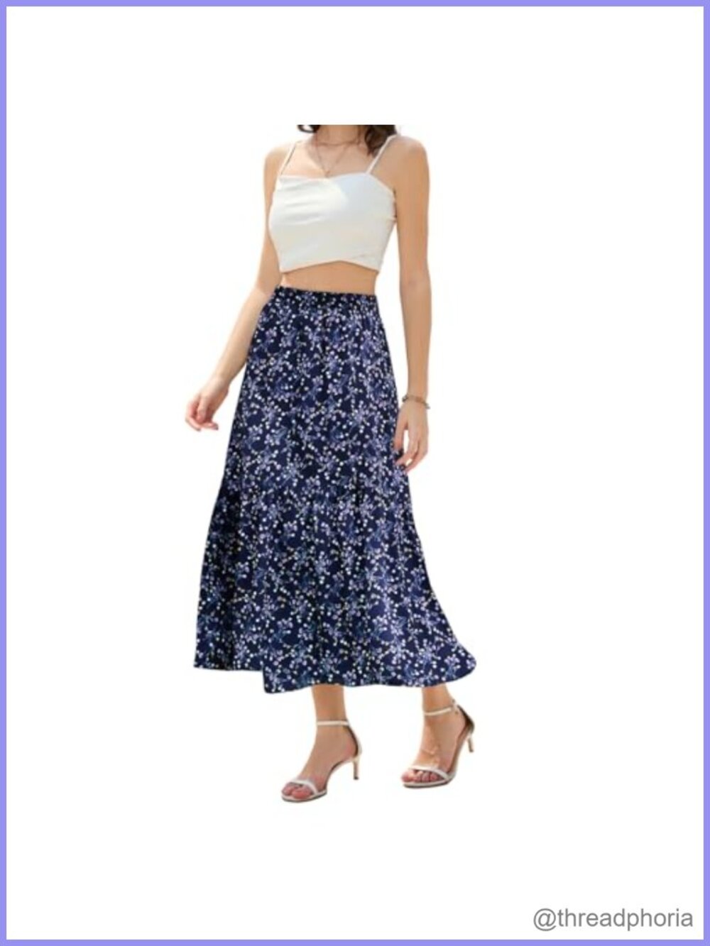 Tiered Maxi Skirt with Pockets Flowy A-Line Long Summer Skirt
